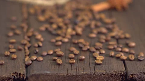 Coffee On Old Wood Table Background Video stock 63167080