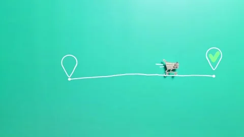 Coffee online ordering and delivery concept stop motion animation Stock Footage 336559638