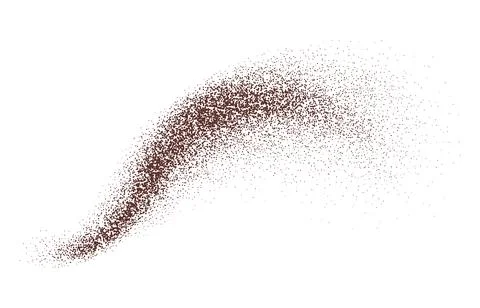 Coffee or pepper powder wave, cocoa dust burst. Illustrazione stock