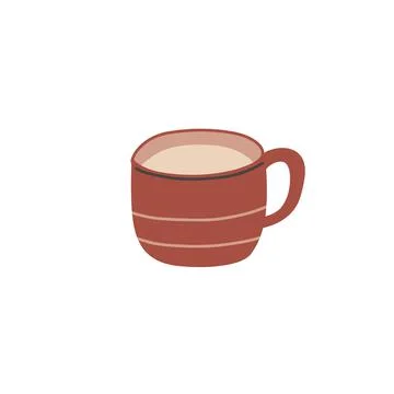 Coffee or tea cup. Ceramic doodle cartoon mug. Vector hand drawn clipart Stockillustratie