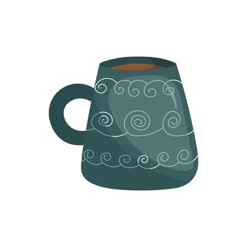 Coffee or tea cup mug evaporation vapour vector illustration Stock Illustration