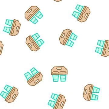 Coffee or tea cups vector seamless pattern Stock Illustration