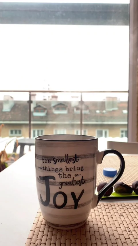 Coffee or Tea in a mug during a cold day Stock Footage 220107716