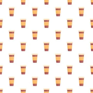 Coffee or tea paper cups seamless pattern Stock Illustration