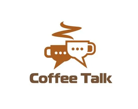 Coffee or tea talk cup icon, communication chat Stock Illustration