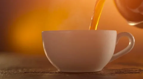 Coffee or Tea. whiteCup of hot beverage with Steam Stock Footage 65781483