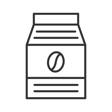 Coffee package bag icon in line design. coffee package, roasted coffee Stock Illustration