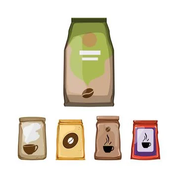 Coffee packaging collection for beverage merchandising Stock Illustration