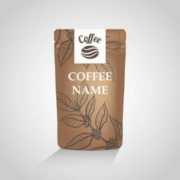 Coffee packaging vector design template Stock Illustration