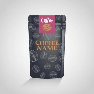 Coffee packaging vector design template Stock Illustration
