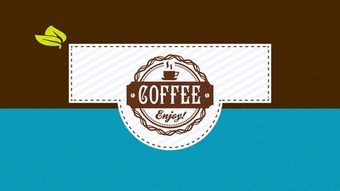 Coffee packaging with western typography and folding parts with dotted lines as Stock Footage 128703291
