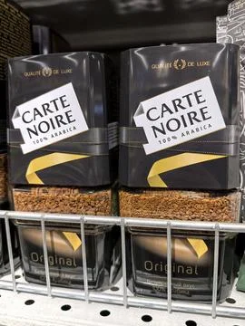 Coffee packets on display showcasing rich aroma and luxurious quality Stock Photos