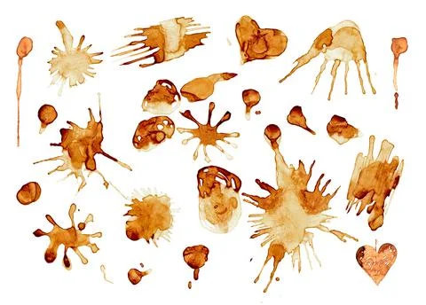 Coffee paint set Stock Illustration