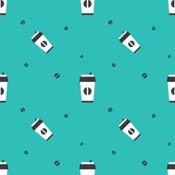 Coffee Paper Cup Background Pattern Illustrazione stock