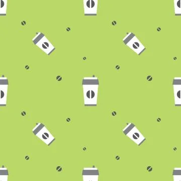 Coffee Paper Cup Seamless Pattern Stock Illustration
