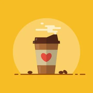 Coffee paper cup with steam Stock Illustration