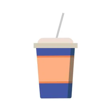 Coffee paper cup on white background. Vector illustration in trendy flat style Stock Illustration
