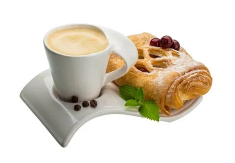 Coffee with pastry Stock Photos