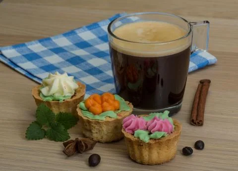 Coffee with pastry Stock Photos