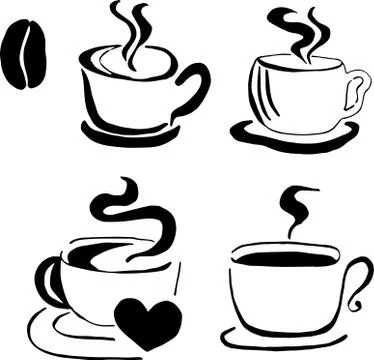 Coffee pattern with beans Stock Illustration