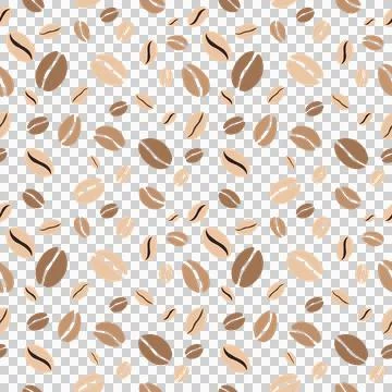 Coffee pattern. Coffee beans on brown background Illustrazione stock