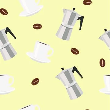 Coffee Pattern Seamless Pattern Background Stock Illustration