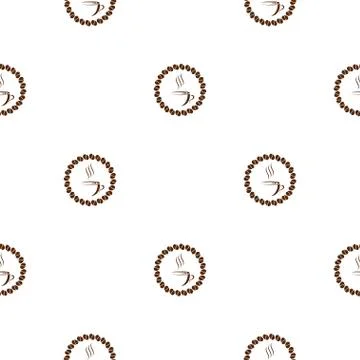 Coffee pattern, seamless pattern design for coffee shop Stock Illustration
