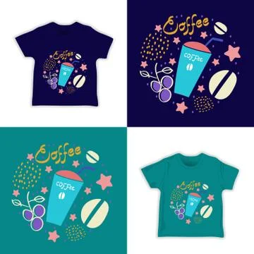 Coffee pattern vector illustration seamless for fabric shirt Illustrazione stock