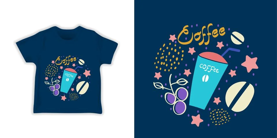 Coffee pattern vector illustration seamless for fabric shirt イラスト素材