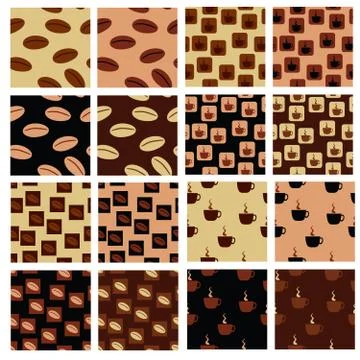Coffee patterns Stock Illustration