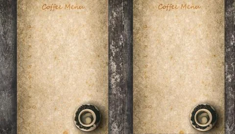 Coffee peper menu Stock Photos