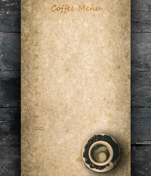 Coffee peper menu Stock Photos