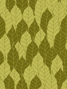 Coffee plant leave seamless pattern Stock Illustration