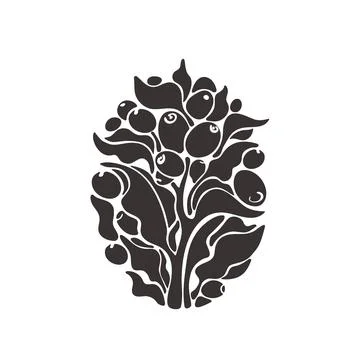 Coffee plant, raw bean. Vector stamp Nature design Illustrazione stock