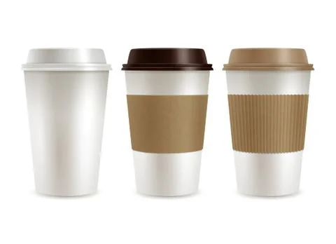 Coffee Plastic Covers Set Illustrazione stock