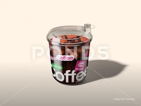 Coffee Plastic Cup Mockup Drink Packaging Plantilla PSD