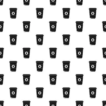Coffee plastic cup pattern seamless vector Illustrazione stock