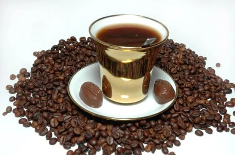 Coffee on plate Stock Photos