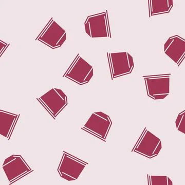 Coffee pod plastic package glyph seamless pattern Illustrazione stock