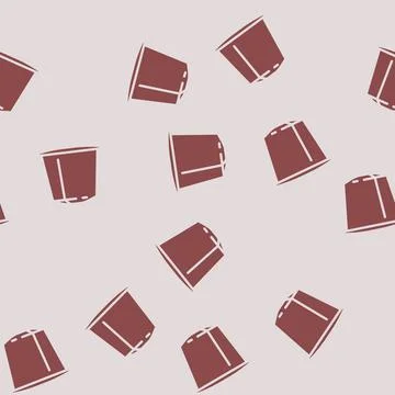 Coffee pod plastic package glyph vector seamless pattern Stock Illustration