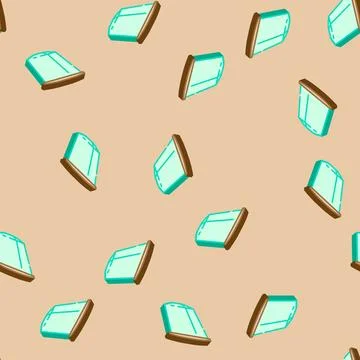 Coffee pod plastic package isometric icon seamless pattern Stock Illustration