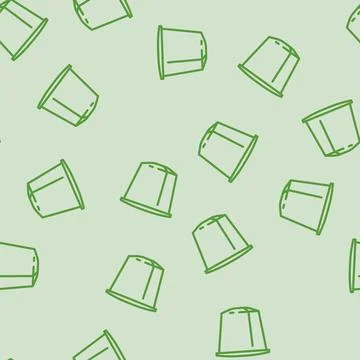 Coffee pod plastic package line vector seamless pattern Stock Illustration