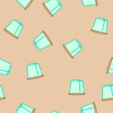 Coffee pod plastic package vector seamless pattern Stock Illustration