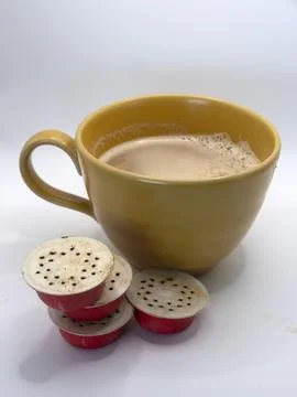 Coffee with pods Stock Photos