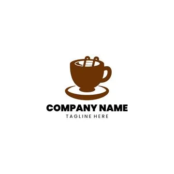 Coffee pool logo Design vector Illustrazione stock