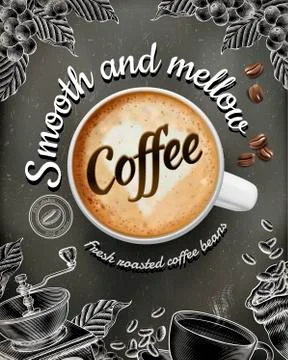 Coffee poster ads Stock Illustration