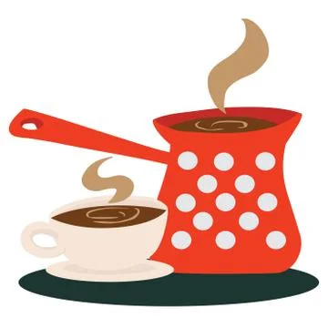 Coffee pot and a cup Stock Illustration