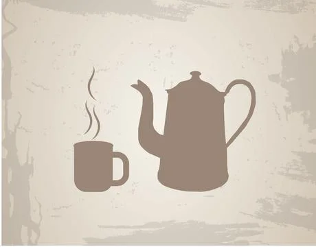 Coffee pot and mug for coffee or tea Stock Illustration