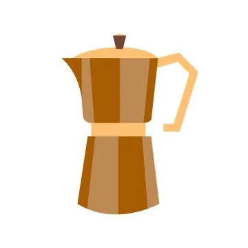 Coffee pot brown color. Vector illustration. For web and apps Stock Illustration