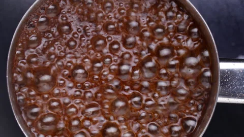 Coffee pot. Close up. Boiling сoffee. Stock Footage 132540320